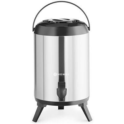 HENDI Thermosfles voor warme en koude dranken, draagbaar, thermocontainer met druppelvrije kraan, -10 ° tot 100 °C, waterdispenser, 9 l, Ø 226 x (H) 350 mm, roestvrij staal, PU-isolatie HENDI Thermosfles voor warme en koude dranken, draagbaar, thermocontainer met druppelvrije kraan, -10 ° tot 100 °C, waterdispenser, 9 l, Ø 226 x (H) 350 mm, roestvrij staal, PU-isolatie
