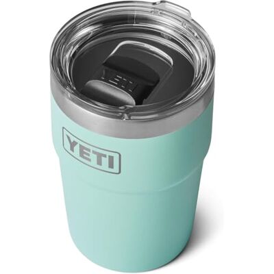 YETI Rambler Cup, Vacuum Geïsoleerde Roestvrij Staal Stapelbare Cup met Magslider Deksel, Seafoam, 473 ml YETI Rambler Cup, Vacuum Geïsoleerde Roestvrij Staal Stapelbare Cup met Magslider Deksel, Seafoam, 473 ml