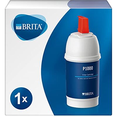 Brita waterfilterpatroon P1000 voor alle waterfilterkranen voor onder de gootsteen, ter vermindering van kalk en andere onzuiverheden uit kraanwater Brita waterfilterpatroon P1000 voor alle waterfilterkranen voor onder de gootsteen, ter vermindering van kalk en andere onzuiverheden uit kraanwater