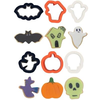 Decora 0255090 6 stuks Halloween mini-uitsteekvormpjes van kunststof, de ideale set voor het maken van suikerpasta of rubberen ties, gemaakt in Italië, origineel design, 6 stuks Decora 0255090 6 stuks Halloween mini-uitsteekvormpjes van kunststof, de ideale set voor het maken van suikerpasta of rubberen ties, gemaakt in Italië, origineel design, 6 stuks