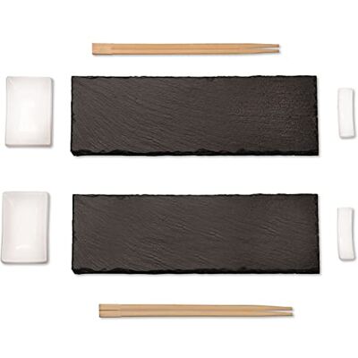 Kesper 38142 Set van 8 sushi voor 2 personen, leisteen Kesper 38142 Set van 8 sushi voor 2 personen, leisteen
