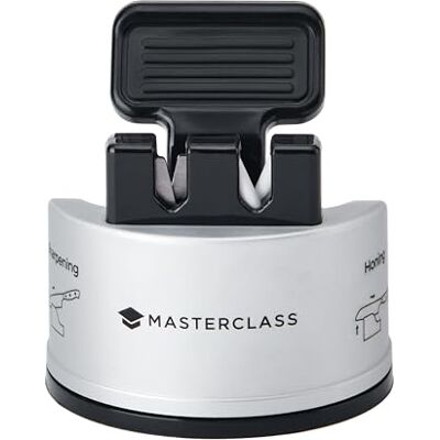 Master Class MasterClass Smart Sharp dubbele messenslijper met 2 messen voor het slijpen en slijpen van roestvrijstalen en keramische messen, zilver Master Class MasterClass Smart Sharp dubbele messenslijper met 2 messen voor het slijpen en slijpen van roestvrijstalen en keramische messen, zilver