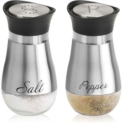 com-four ® 2-delige zout- en peperstrooierset, roestvrij staal en glas com-four ® 2-delige zout- en peperstrooierset, roestvrij staal en glas