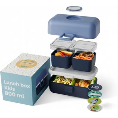 monbento MB Tresor Blue Infinity Lunchbox voor kinderen, lunchbox en/of snackbox met 3 vakken, ideaal voor school/park, BPA-vrij, duurzaam en veilig, blauw monbento MB Tresor Blue Infinity Lunchbox voor kinderen, lunchbox en/of snackbox met 3 vakken, ideaal voor school/park, BPA-vrij, duurzaam en veilig, blauw
