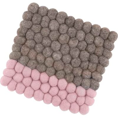 Cilio Lana Due onderzetter van vilt, wasbaar, van schapenwol, voor warme potten, borden, vormen en pannen, hittebestendig tot 100 °C, vilten ballen, 21 × 21 cm, vierkant, Cilio Lana Due onderzetter van vilt, wasbaar, van schapenwol, voor warme potten, borden, vormen en pannen, hittebestendig tot 100 °C, vilten ballen, 21 × 21 cm, vierkant,