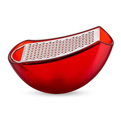 Alessi Parmenide AARU01 R Rasp met motiefverzamelaar, van thermoplastische hars en gepolijst staal, rood Alessi Parmenide AARU01 R Rasp met motiefverzamelaar, van thermoplastische hars en gepolijst staal, rood
