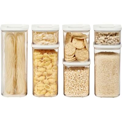 Mepal Set van 7 Modula voedselbewaardozen, keukendoos met deksel, keukenopslag, stapelbaar en luchtdicht, 1 x 2000 ml, 2 x 1500 ml, 2 x 1000 ml en 2 x 425 ml, wit Mepal Set van 7 Modula voedselbewaardozen, keukendoos met deksel, keukenopslag, stapelbaar en luchtdicht, 1 x 2000 ml, 2 x 1500 ml, 2 x 1000 ml en 2 x 425 ml, wit