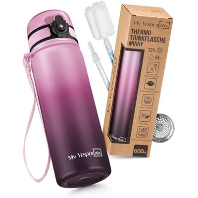 My Vesperbox ® Roestvrijstalen thermosfles voor kinderen, rietje en inktzeef, thermosfles voor jongens en meisjes, thermosfles voor kleuterschool en school, lekvrij My Vesperbox ® Roestvrijstalen thermosfles voor kinderen, rietje en inktzeef, thermosfles voor jongens en meisjes, thermosfles voor kleuterschool en school, lekvrij