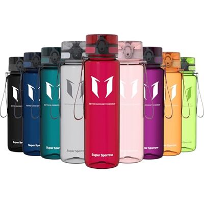 Super Sparrow Sportfles & Morsvrije Kinderfles 1L BPA-vrij Ideale Tritan Waterfles voor Sport, Fiets, Fitness, Universiteit, Buiten Licht, Duurzaam Drinkfles Super Sparrow Sportfles & Morsvrije Kinderfles 1L BPA-vrij Ideale Tritan Waterfles voor Sport, Fiets, Fitness, Universiteit, Buiten Licht, Duurzaam Drinkfles