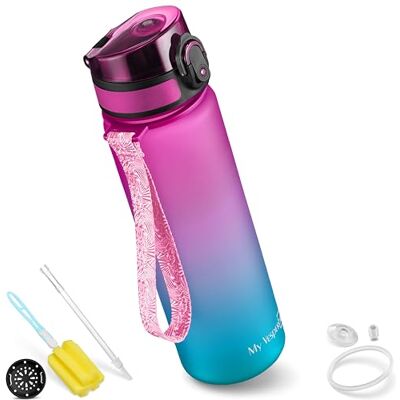 My Vesperbox Minny Drinkfles voor kinderen, lekvrij, 350 ml, 500 ml, 750 ml, met rietje of zeef, lichte Tritan-waterfles, BPA-vrij, voor de kleuterklas, school (paars-blauw, 750 ml) My Vesperbox Minny Drinkfles voor kinderen, lekvrij, 350 ml, 500 ml, 750 ml, met rietje of zeef, lichte Tritan-waterfles, BPA-vrij, voor de kleuterklas, school (paars-blauw, 750 ml)