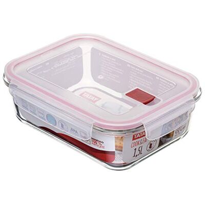 TATAY Voedselcontainer, glas, 1,5 l, Cook & Eat, stoomventiel, BPA-vrij TATAY Voedselcontainer, glas, 1,5 l, Cook & Eat, stoomventiel, BPA-vrij