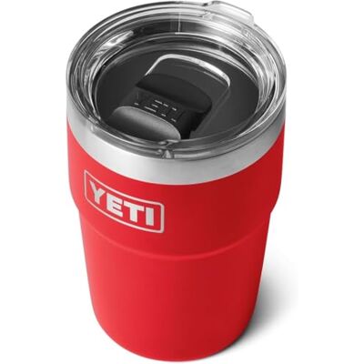 YETI Rambler beker, vacuüm geïsoleerde roestvrijstalen stapelbare beker met Magslider deksel, redding rood, 16 oz (473 ml) YETI Rambler beker, vacuüm geïsoleerde roestvrijstalen stapelbare beker met Magslider deksel, redding rood, 16 oz (473 ml)