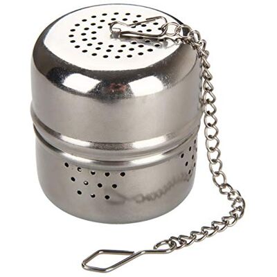 Fackelmann Thee-ei met zilveren roestvrijstalen ketting Ø 3,7 cm hoogte ca. 4 cm Fackelmann Thee-ei met zilveren roestvrijstalen ketting Ø 3,7 cm hoogte ca. 4 cm