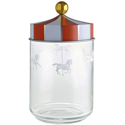 Alessi Circus MW30/100 Luchtdicht gehard glas met banddeksel, 100 cl, 10,50 x 10,50 cm, meerkleurig Alessi Circus MW30/100 Luchtdicht gehard glas met banddeksel, 100 cl, 10,50 x 10,50 cm, meerkleurig