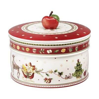 Villeroy & Boch Winter Bakery Delight grote opbergpot voor baksels, premium porselein, wit/rood Villeroy & Boch Winter Bakery Delight grote opbergpot voor baksels, premium porselein, wit/rood