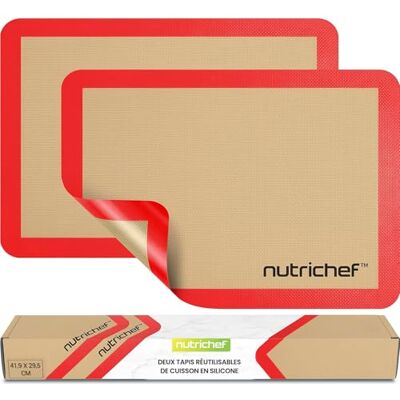 NutriChef NUBAFUPARE26 Herbruikbare Siliconen Bakfolie, Eenvoudig en Praktisch, Antiaanbaklaag, Mat Gebruikt voor Oven, Glasvezel, Rood NutriChef NUBAFUPARE26 Herbruikbare Siliconen Bakfolie, Eenvoudig en Praktisch, Antiaanbaklaag, Mat Gebruikt voor Oven, Glasvezel, Rood