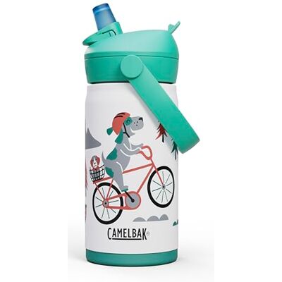 CAMELBAK Thrive Flip Straw kinderfles, roestvrij staal, geïsoleerd, fles, voor honden, fiets, 350 ml CAMELBAK Thrive Flip Straw kinderfles, roestvrij staal, geïsoleerd, fles, voor honden, fiets, 350 ml
