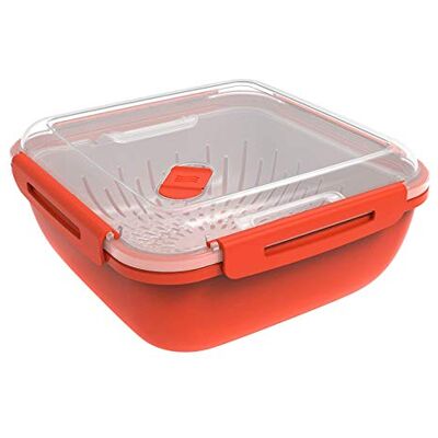 Rotho Memory Microwave stoompan, 1,7 liter, met zeef voor magnetron, kunststof (PP), BPA-vrij, rood/transparant, 1,7 liter (19,5 x 19,5 x 9,1 cm) Rotho Memory Microwave stoompan, 1,7 liter, met zeef voor magnetron, kunststof (PP), BPA-vrij, rood/transparant, 1,7 liter (19,5 x 19,5 x 9,1 cm)
