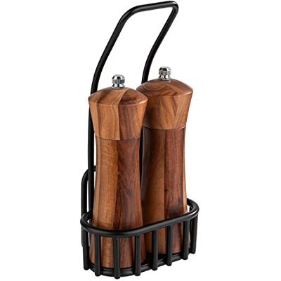 APS Urban 40416 zout- en pepermolenset met kaarthouder, 3 stuks APS Urban 40416 zout- en pepermolenset met kaarthouder, 3 stuks