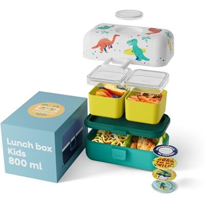 monbento MB Tresor Blue Dino lunchbox voor kinderen De lunchbox met 3 vakken voor kinderen Ideaal voor lunch en snack op school/picknick BPA-vrij Personaliseerbaar en veilig monbento MB Tresor Blue Dino lunchbox voor kinderen De lunchbox met 3 vakken voor kinderen Ideaal voor lunch en snack op school/picknick BPA-vrij Personaliseerbaar en veilig