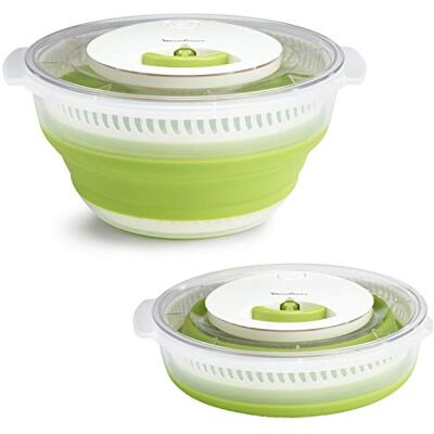 Moulinex Slacentrifuge, intrekbaar, 4 l, trekkoordmechanisme, ruimtebesparend, compact en praktisch, stabiel, met stopknop, kom en zeef, vaatwasmachinebestendig K2530104 Essoreuse à salade rétractable pour un gain de place de 50 pour cent dans votre cui Moulinex Slacentrifuge, intrekbaar, 4 l, trekkoordmechanisme, ruimtebesparend, compact en praktisch, stabiel, met stopknop, kom en zeef, vaatwasmachinebestendig K2530104 Essoreuse à salade rétractable pour un gain de place de 50 pour cent dans votre cui