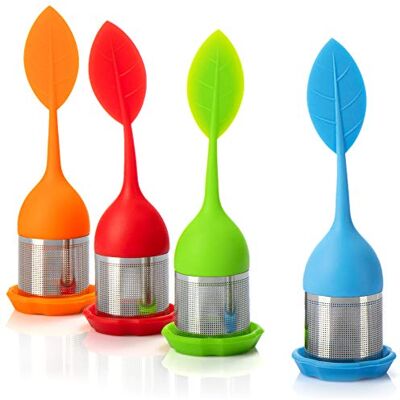 com-four ® 4 x theezeef van roestvrij staal en siliconen com-four ® 4 x theezeef van roestvrij staal en siliconen