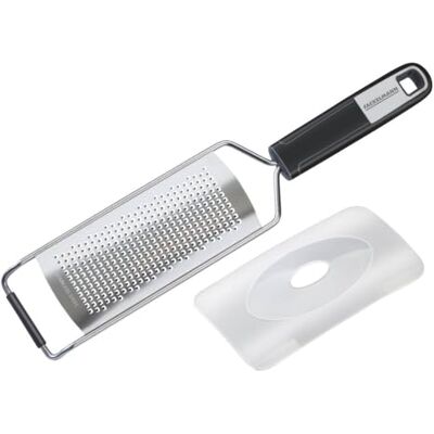 Fackelmann SENSE 30 cm fijne handrasp met fijn en scherp raspoppervlak met mesbescherming, schaaf met antislip soft-touch handgreep (zilver/zwart) Hoeveelheid: 1 stuk Fackelmann SENSE 30 cm fijne handrasp met fijn en scherp raspoppervlak met mesbescherming, schaaf met antislip soft-touch handgreep (zilver/zwart) Hoeveelheid: 1 stuk