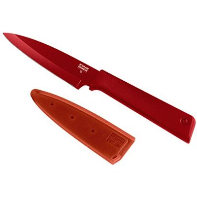 KUHN RIKON 26601 COLORI+ mes met recht lemmet met anti-aanbaklaag, roestvrij staal, 19 cm, rood KUHN RIKON 26601 COLORI+ mes met recht lemmet met anti-aanbaklaag, roestvrij staal, 19 cm, rood