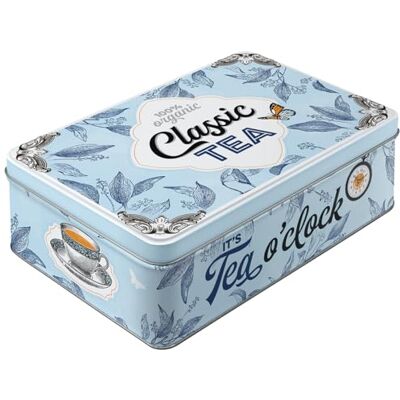 ART Retro platte metalen doos, 2,5 l, Classic Tea koekjesdoos, vintage design, cadeau-idee voor theefans ART Retro platte metalen doos, 2,5 l, Classic Tea koekjesdoos, vintage design, cadeau-idee voor theefans