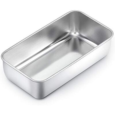 Homikit Broodvorm van roestvrij staal, 23,5 cm x 12,6 cm x 6 cm, rechthoekig, voor brood, cake, toast, gezond, gemakkelijk te reinigen en vaatwasmachinebestendig Homikit Broodvorm van roestvrij staal, 23,5 cm x 12,6 cm x 6 cm, rechthoekig, voor brood, cake, toast, gezond, gemakkelijk te reinigen en vaatwasmachinebestendig
