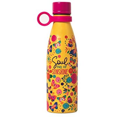 Legami Warme en koude thermosfles, 500 ml, Ø 7 cm, licht en duurzaam, luchtdichte sluiting, afneembaar siliconen handvat, vlinderthema, volle zon, BPA- en ftalaatvrij Legami Warme en koude thermosfles, 500 ml, Ø 7 cm, licht en duurzaam, luchtdichte sluiting, afneembaar siliconen handvat, vlinderthema, volle zon, BPA- en ftalaatvrij