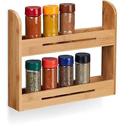 Relaxdays Kruidenrek van bamboe, klein kruidenrek voor de keuken, 26 x 31 x 6 cm, naturel Relaxdays Kruidenrek van bamboe, klein kruidenrek voor de keuken, 26 x 31 x 6 cm, naturel