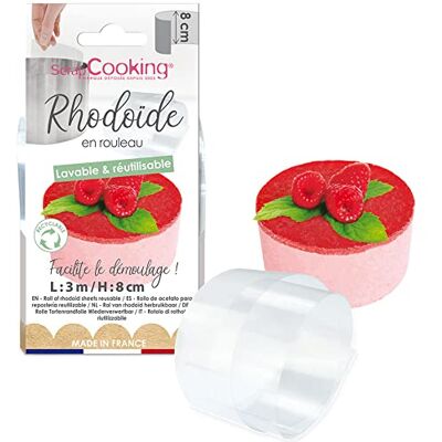 ScrapCooking Rhodoïde tape H 8 cm x 3 m Rhodoid bakrol transparant Voor cakes, voorgerechten, mousse, cheesecakes Blad accessoires voor gebak Gemaakt in Frankrijk 9425 ScrapCooking Rhodoïde tape H 8 cm x 3 m Rhodoid bakrol transparant Voor cakes, voorgerechten, mousse, cheesecakes Blad accessoires voor gebak Gemaakt in Frankrijk 9425