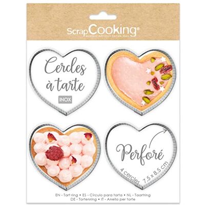 ScrapCooking 4 Geperforeerde taartcirkels Individuele taartcirkels 8,5 x 7,5 cm Bakvormen van roestvrij staal Gelijkmatig bakken Accessoires voor gebak Dessert Cake 1323 ScrapCooking 4 Geperforeerde taartcirkels Individuele taartcirkels 8,5 x 7,5 cm Bakvormen van roestvrij staal Gelijkmatig bakken Accessoires voor gebak Dessert Cake 1323