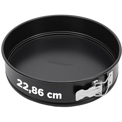 NutriChef Cheesecake springvorm, antiaanbaklaag, 23 cm, roestvrijstalen ring + afneembare basis, duurzaam koolstofstaal, inclusief 100 bakvormen, zwart NutriChef Cheesecake springvorm, antiaanbaklaag, 23 cm, roestvrijstalen ring + afneembare basis, duurzaam koolstofstaal, inclusief 100 bakvormen, zwart