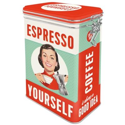 ART Retro koffieblik, 1,3 liter, Espresso Yourself Met aromadeksel, vintage design, cadeau-idee voor koffiefans ART Retro koffieblik, 1,3 liter, Espresso Yourself Met aromadeksel, vintage design, cadeau-idee voor koffiefans