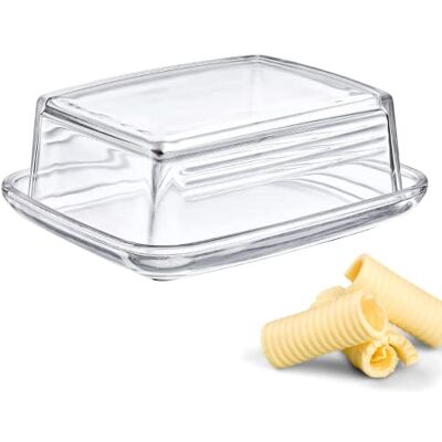 Westmark Glazen botervloot voor 250 g boter, vaatwasmachinebestendig Lengte 14,3 cm, reliëf op het deksel voor een goede grip, transparant, 20852260 Westmark Glazen botervloot voor 250 g boter, vaatwasmachinebestendig Lengte 14,3 cm, reliëf op het deksel voor een goede grip, transparant, 20852260