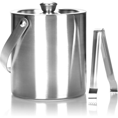com-four ® IJsemmer van roestvrij staal dubbelwandige ijsblokjeshouder met deksel, handvat en tang mousserende wijn en wijnkoeler ca. 1,5 liter (Bergen 1x) com-four ® IJsemmer van roestvrij staal dubbelwandige ijsblokjeshouder met deksel, handvat en tang mousserende wijn en wijnkoeler ca. 1,5 liter (Bergen 1x)
