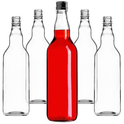 KADAX Lege glazen flessen om te vullen, 700 ml, lege glazen flessen met schroefsluiting, voor likeuren, schnaps, zwart KADAX Lege glazen flessen om te vullen, 700 ml, lege glazen flessen met schroefsluiting, voor likeuren, schnaps, zwart