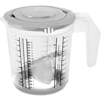 keeeper 4-in-1 maatbekerset, met spatbescherming en citruspers, antislip, 1 l, Matteo, 14 x 14 x 15 cm, Nordic Grey keeeper 4-in-1 maatbekerset, met spatbescherming en citruspers, antislip, 1 l, Matteo, 14 x 14 x 15 cm, Nordic Grey