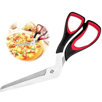 Relota Pizzaschaar, groot, keukenschaar met zachte handgreep, keukenschaar met scherp lemmet van roestvrij staal, multifunctionele pizzasnijder in levensmiddelenkwaliteit, eenvoudig te bedienen Relota Pizzaschaar, groot, keukenschaar met zachte handgreep, keukenschaar met scherp lemmet van roestvrij staal, multifunctionele pizzasnijder in levensmiddelenkwaliteit, eenvoudig te bedienen