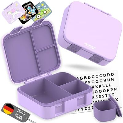 BEARFOOT Bento Box COMPACT BPA-vrije broodtrommel voor kinderen voor school & kleuterschool Lekvrije lunchbox voor meisjes & jongens (Paars, 1.000 ml) BEARFOOT Bento Box COMPACT BPA-vrije broodtrommel voor kinderen voor school & kleuterschool Lekvrije lunchbox voor meisjes & jongens (Paars, 1.000 ml)