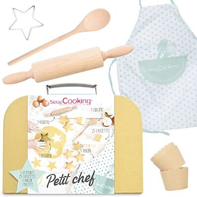 ScrapCooking SCRAP COOKING 1138 Kleine Chef-koffer met deegroller en houten lepel, dozen, stersnijder, katoenen schort, koffer voor kleine kinderen ScrapCooking SCRAP COOKING 1138 Kleine Chef-koffer met deegroller en houten lepel, dozen, stersnijder, katoenen schort, koffer voor kleine kinderen
