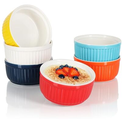 com-four ® 6 x soufflé-borden, keramische stoofpotvinkommen Ovenveilige pannenschalen – wasbare dessertkommen – kleurrijke keramische containers 250 ml com-four ® 6 x soufflé-borden, keramische stoofpotvinkommen Ovenveilige pannenschalen – wasbare dessertkommen – kleurrijke keramische containers 250 ml