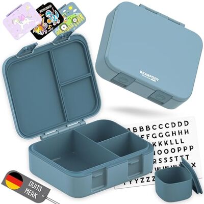 BEARFOOT Bento Box COMPACT BPA-vrije broodtrommel voor kinderen voor school & kleuterschool Lekvrije lunchbox voor meisjes & jongens (Blauw, 1.000 ml) BEARFOOT Bento Box COMPACT BPA-vrije broodtrommel voor kinderen voor school & kleuterschool Lekvrije lunchbox voor meisjes & jongens (Blauw, 1.000 ml)
