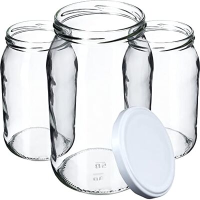 KADAX Weck Set van 24 glazen potten van 900 ml, inmaakpotten, inmaakpotten, jampotten, voorraadpotten, inmaakpotten, inmaakpotten, potten KADAX Weck Set van 24 glazen potten van 900 ml, inmaakpotten, inmaakpotten, jampotten, voorraadpotten, inmaakpotten, inmaakpotten, potten