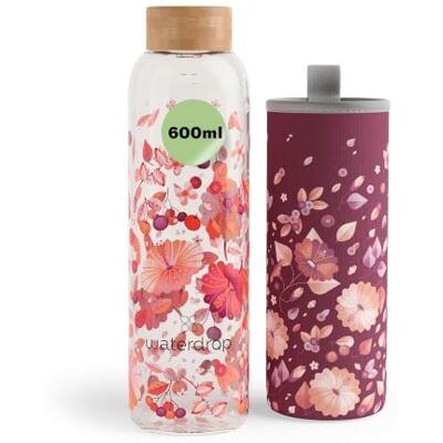 waterdrop MICRODRINK waterdrop® Edition glazen fles lekvrij BPA-vrij waterfles neopreen bescherming geschikt voor koolzuur borosilicaatglazen fles waterdrop MICRODRINK waterdrop® Edition glazen fles lekvrij BPA-vrij waterfles neopreen bescherming geschikt voor koolzuur borosilicaatglazen fles