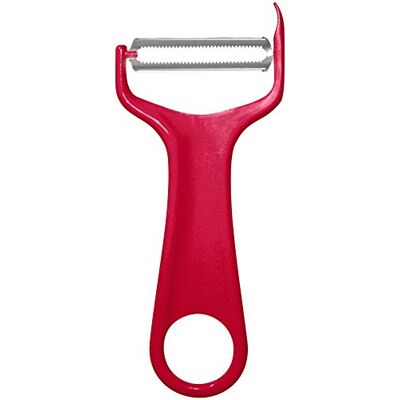 Fackelmann Tomatendunschiller met roestvrijstalen mes, fruit- en groenteschiller (kleur: rood/zilver), hoeveelheid: 1 stuk Fackelmann Tomatendunschiller met roestvrijstalen mes, fruit- en groenteschiller (kleur: rood/zilver), hoeveelheid: 1 stuk