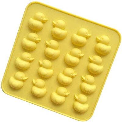 Selecto Bake Chocoladevorm, siliconen, 16 bakjes, eendenvorm, geel Anti-aanbaklaag, siliconen van voedingskwaliteit, voor ijsblokjes, gelei, fondanten, harde snoepjes Selecto Bake Chocoladevorm, siliconen, 16 bakjes, eendenvorm, geel Anti-aanbaklaag, siliconen van voedingskwaliteit, voor ijsblokjes, gelei, fondanten, harde snoepjes