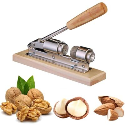 Tadpolez Handmatige notenkraker, moeren notenkraker roestvrij notenkraker tang kastanjetang hazelnootkraker moerenopener keuken met houten basis en handvat voor hazelnoten, amandelen of andere moeren Tadpolez Handmatige notenkraker, moeren notenkraker roestvrij notenkraker tang kastanjetang hazelnootkraker moerenopener keuken met houten basis en handvat voor hazelnoten, amandelen of andere moeren